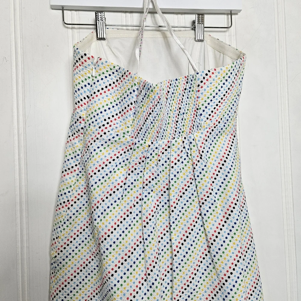 Lilly Pulitzer Strapless Rainbow Polka Dot Dress Size 4 Ruffle Bodice Cotton - Picture 7 of 13